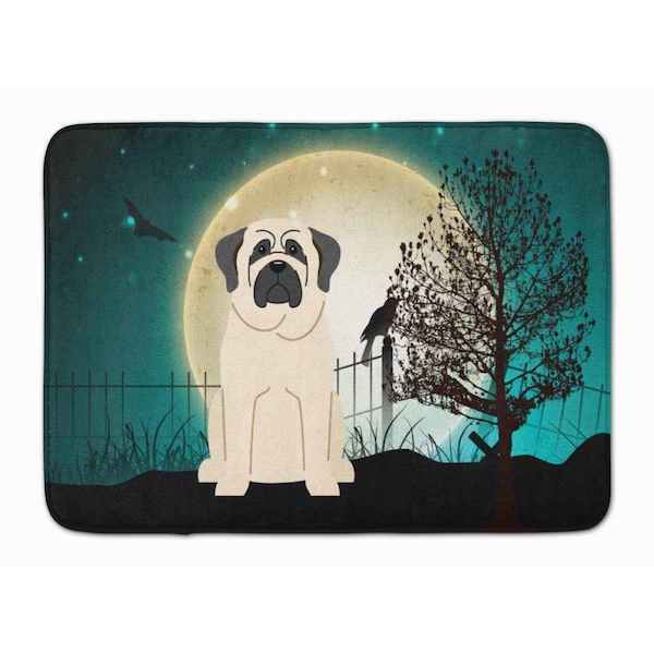 Carolines Treasures Halloween Scary Mastiff White Machine Washable Memory Foam Mat BB2207RUG - main